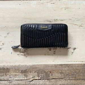 Coach pleated leather wallet